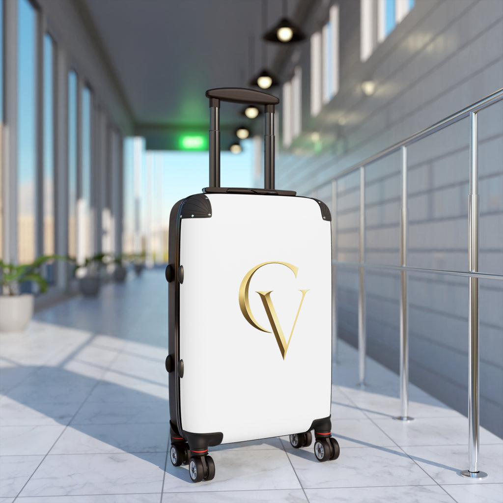 Cevaro Carry-On Suitcase — Gold Initial Travel Luggage