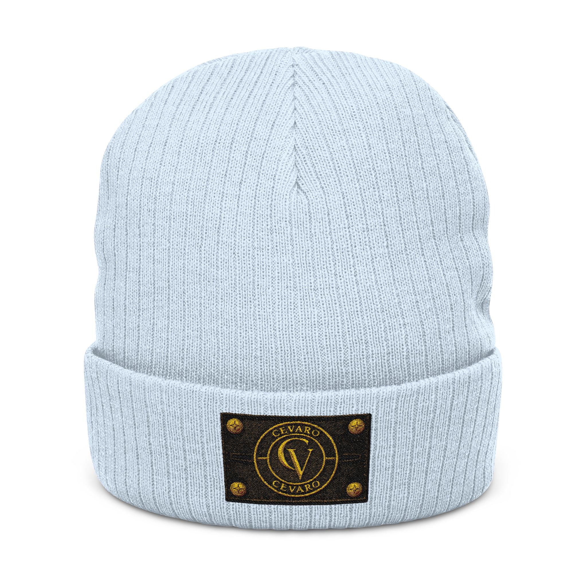 Embroidered Ribbed Beanie — Cevaro Knit Hat