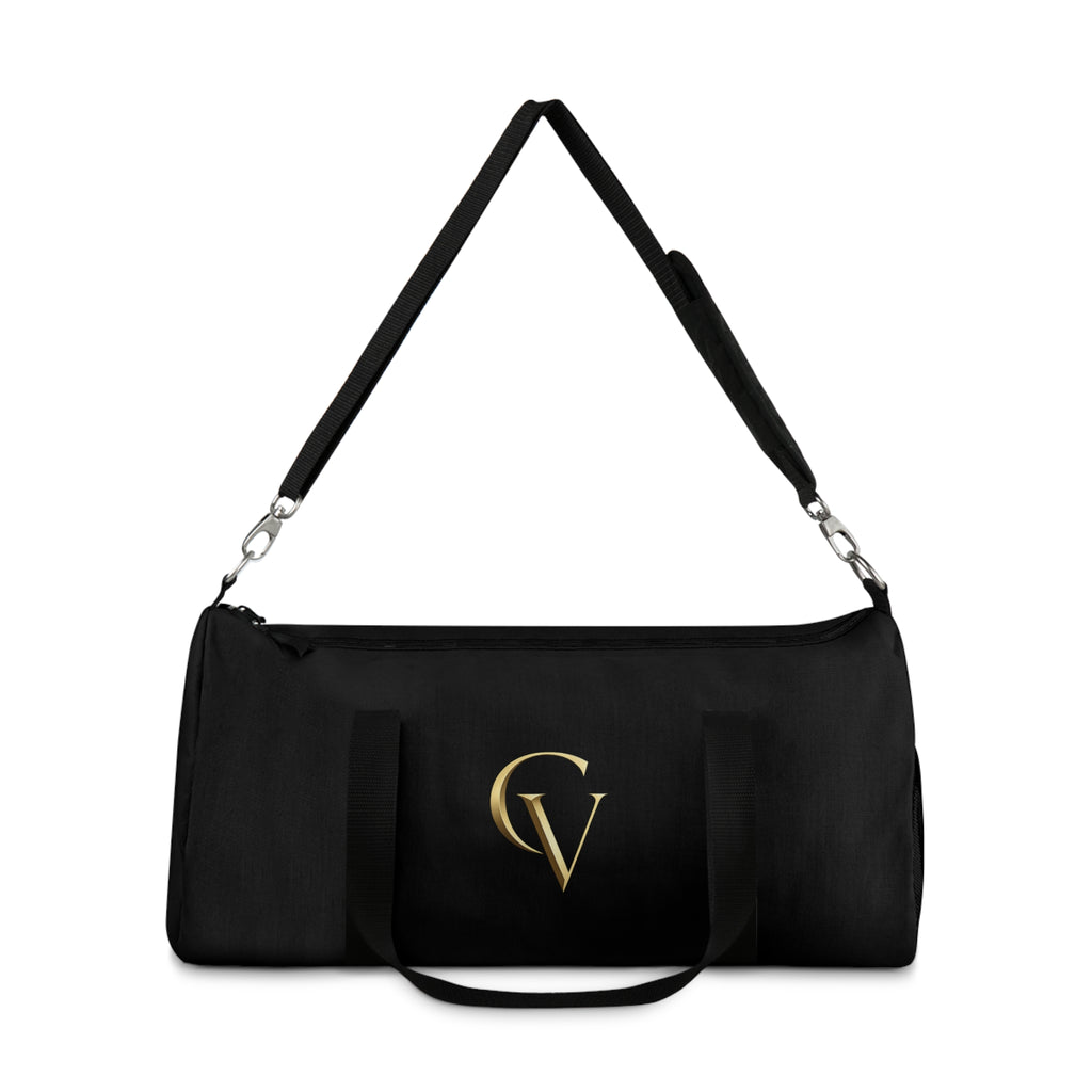 Cevaro Black Gym Duffel Bag – Elegant Gold Initial Travel & Sports Bag