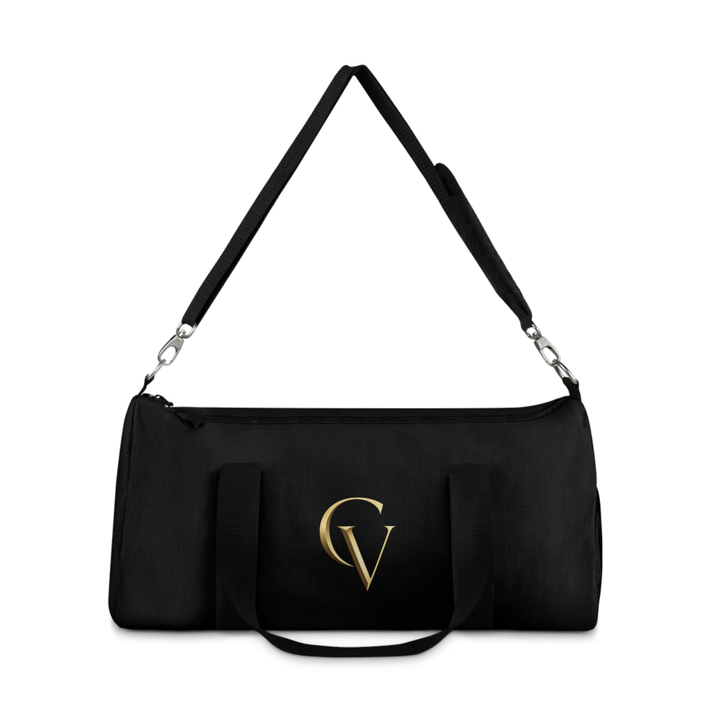 Cevaro Black Gym Duffel Bag – Elegant Gold Initial Travel & Sports Bag