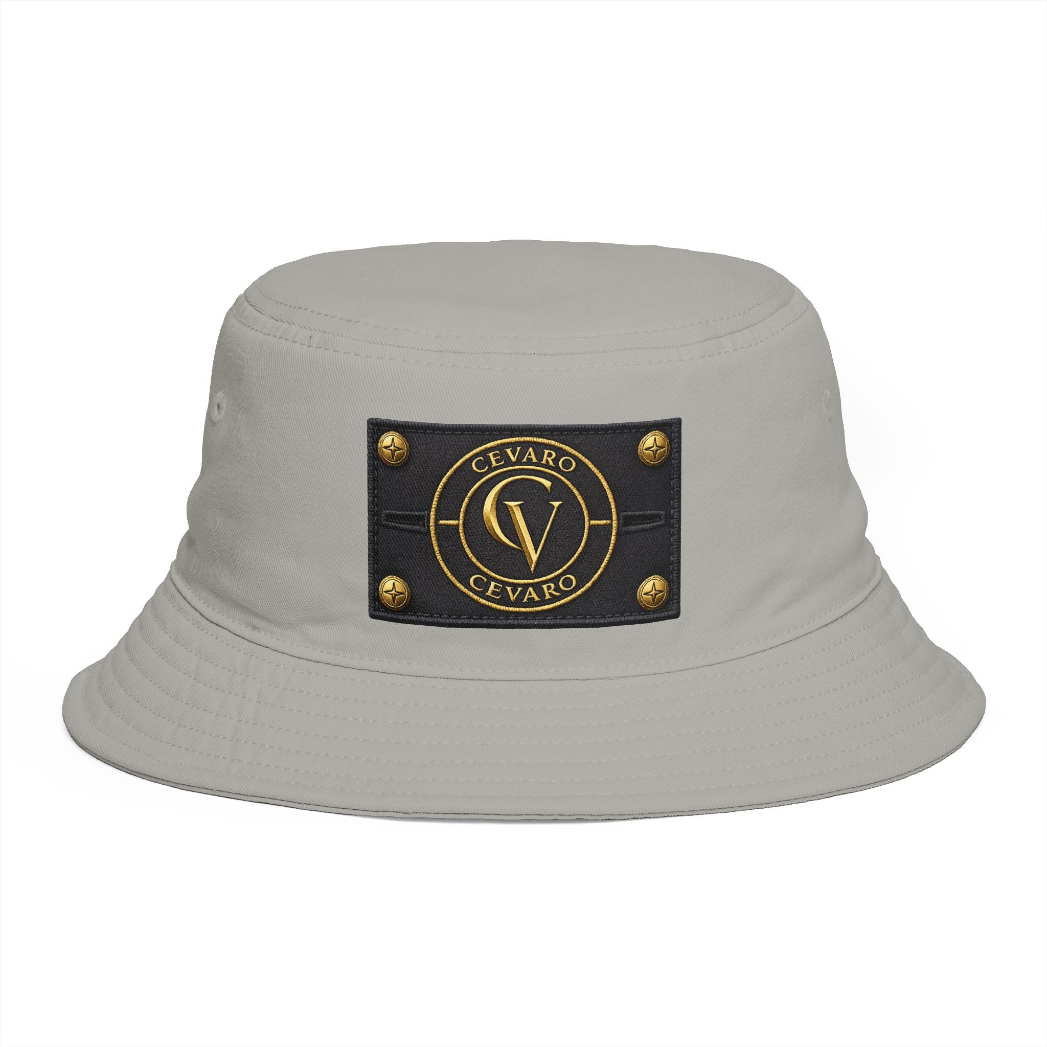 Black Bucket Hat with Gold Cevaro Streetwear
