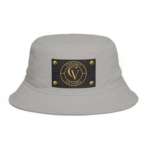 Black Bucket Hat with Gold Cevaro Streetwear