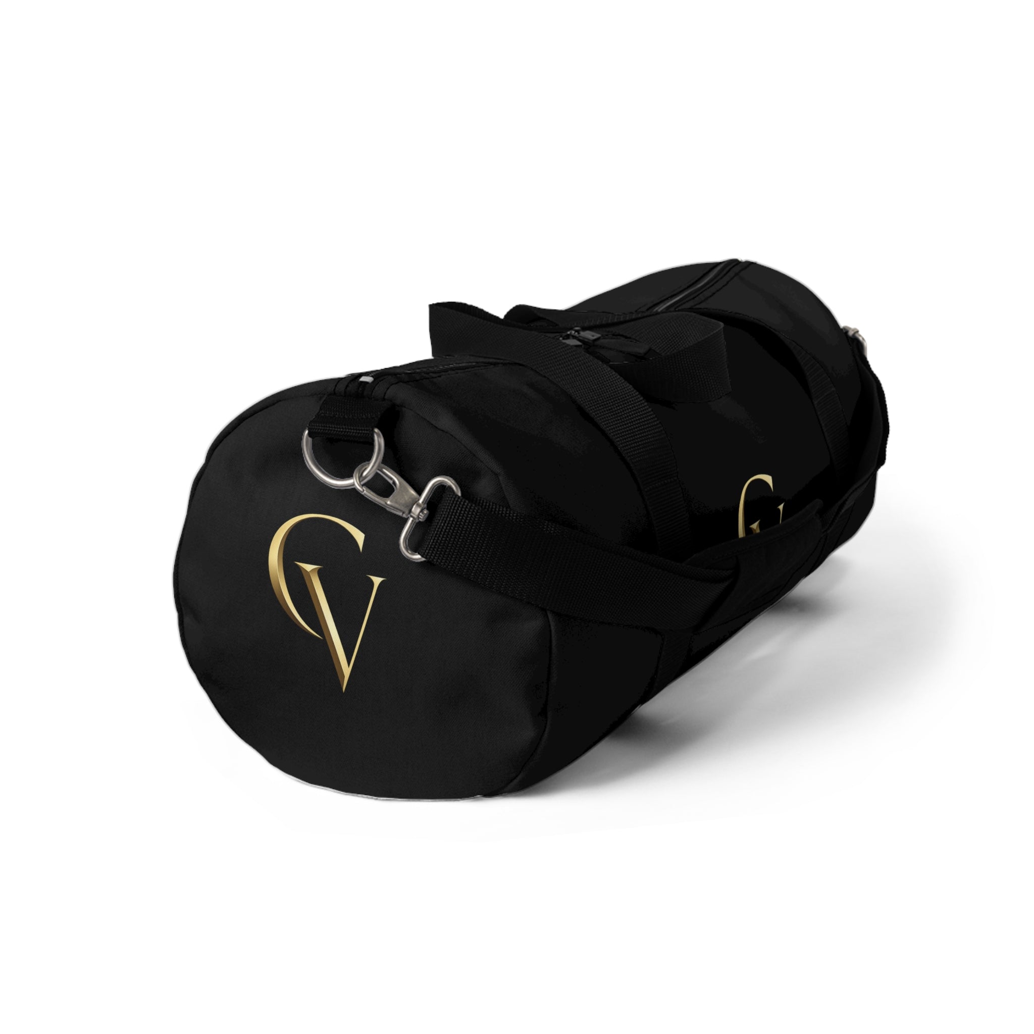 Cevaro Black Gym Duffel Bag – Elegant Gold Initial Travel & Sports Bag