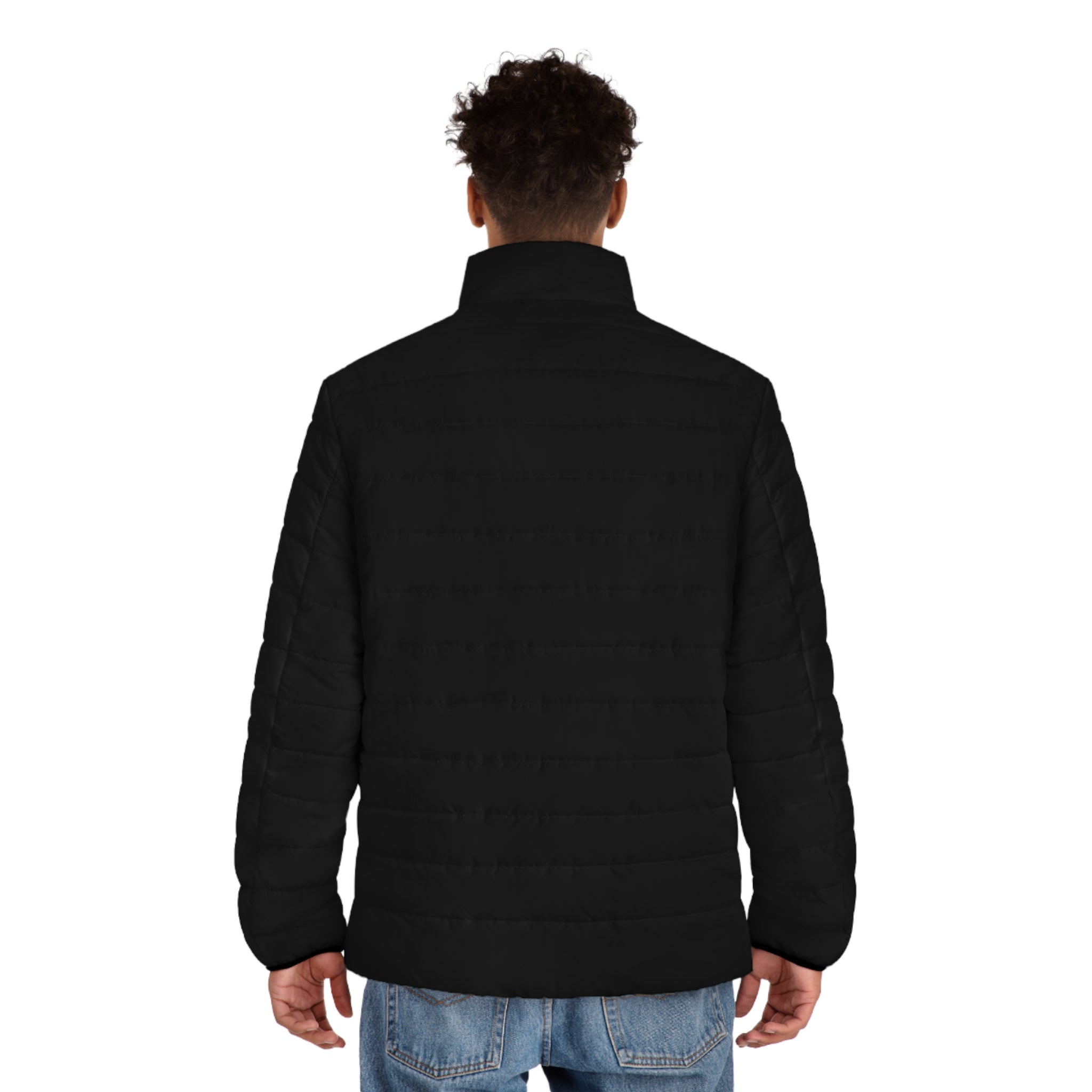 Men's Black Puffer Jacket with Gold Cevaro