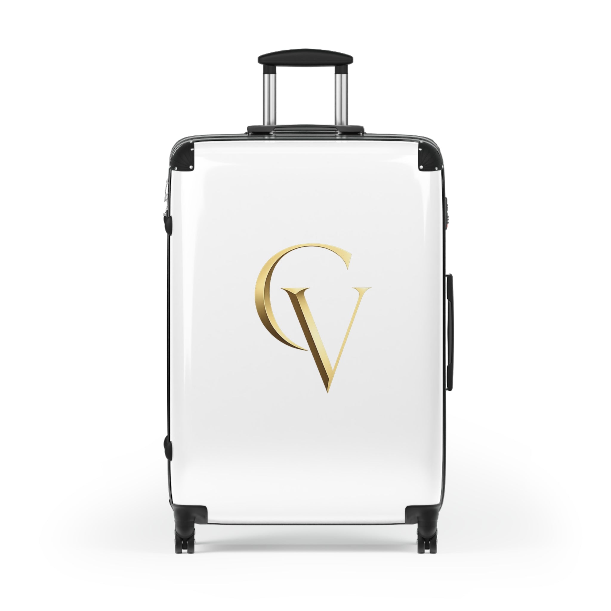 Cevaro Carry-On Suitcase — Gold Initial Travel Luggage