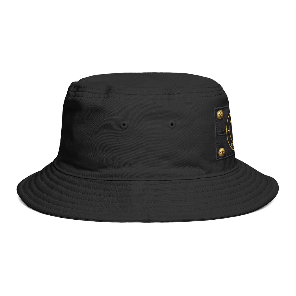 Black Bucket Hat with Gold Cevaro Streetwear