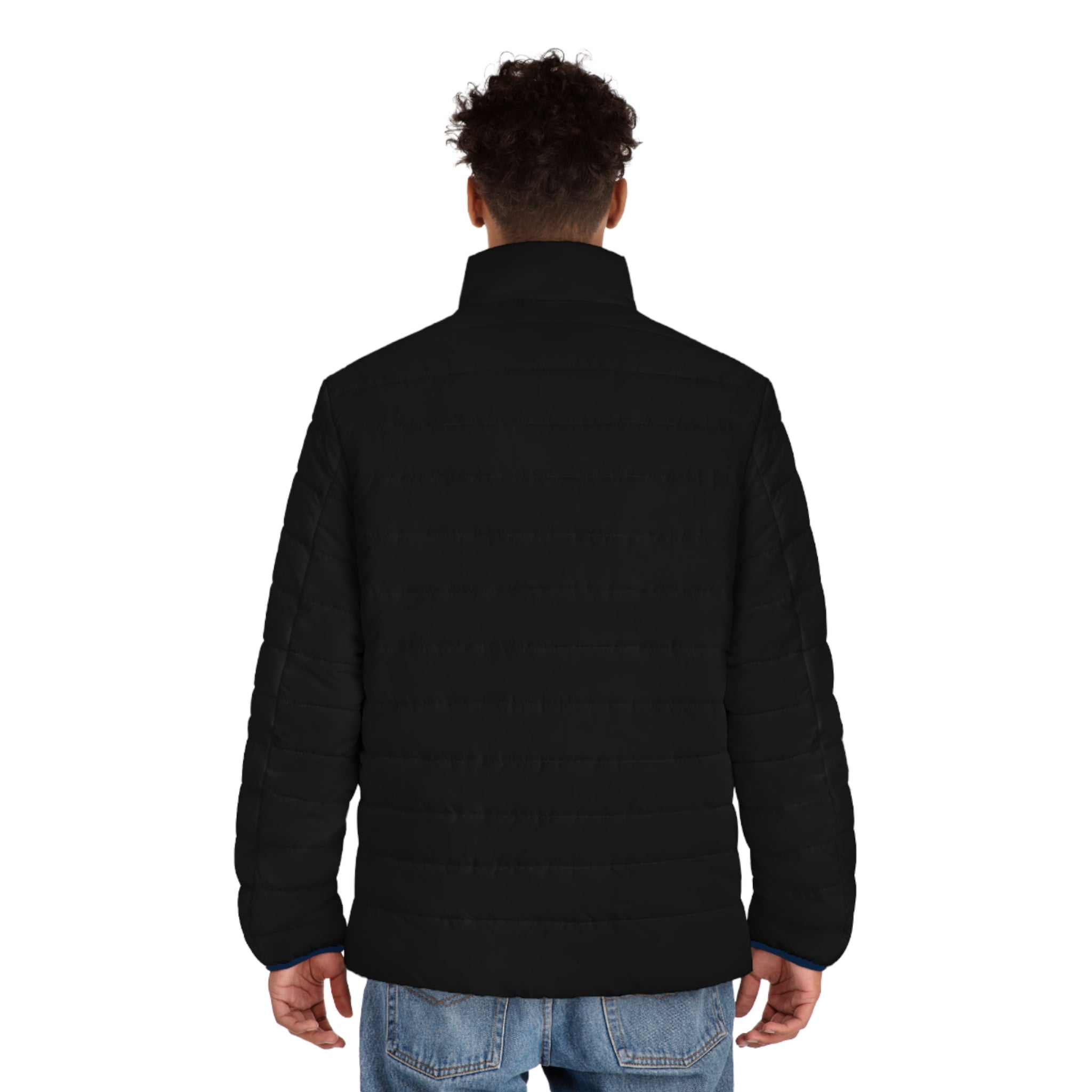 Men's Black Puffer Jacket with Gold Cevaro