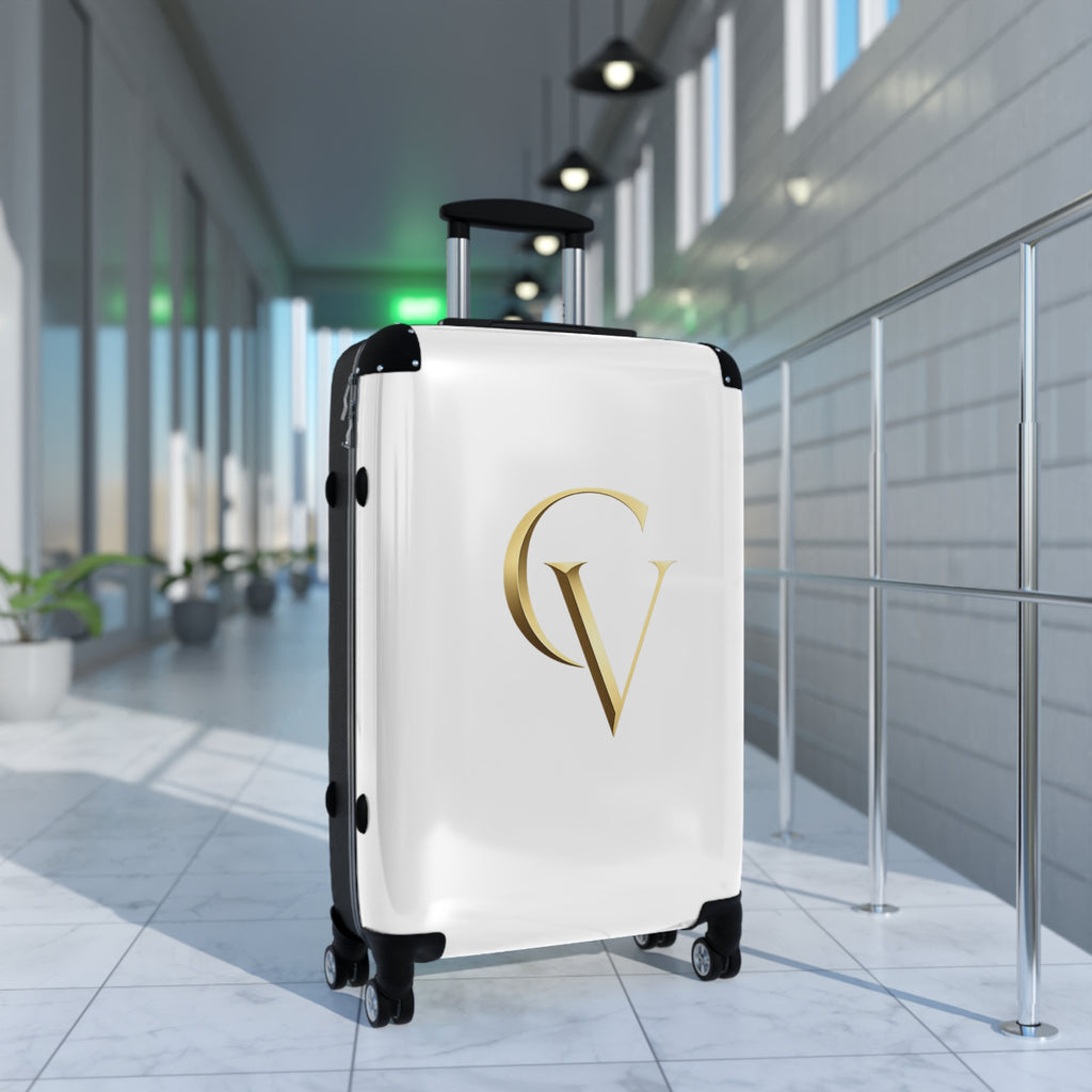 Cevaro Carry-On Suitcase — Gold Initial Travel Luggage