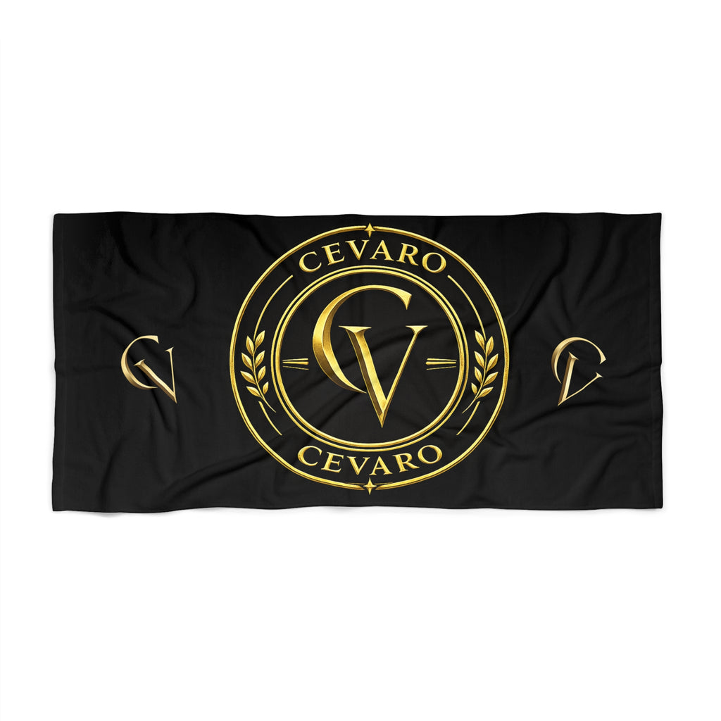 Luxury Black & Gold Cevaro Beach Towel