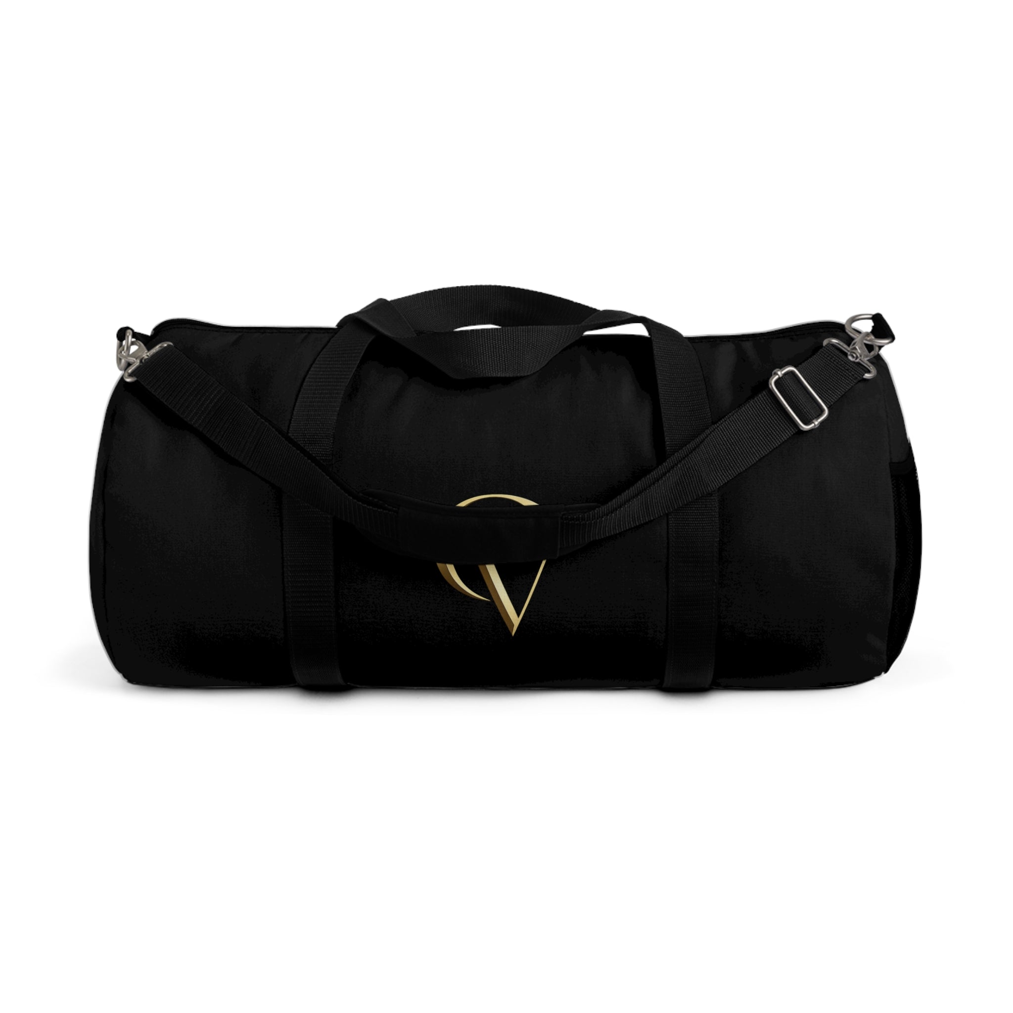 Cevaro Black Gym Duffel Bag – Elegant Gold Initial Travel & Sports Bag