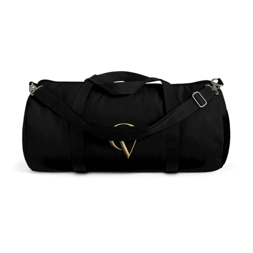 Cevaro Black Gym Duffel Bag – Elegant Gold Initial Travel & Sports Bag