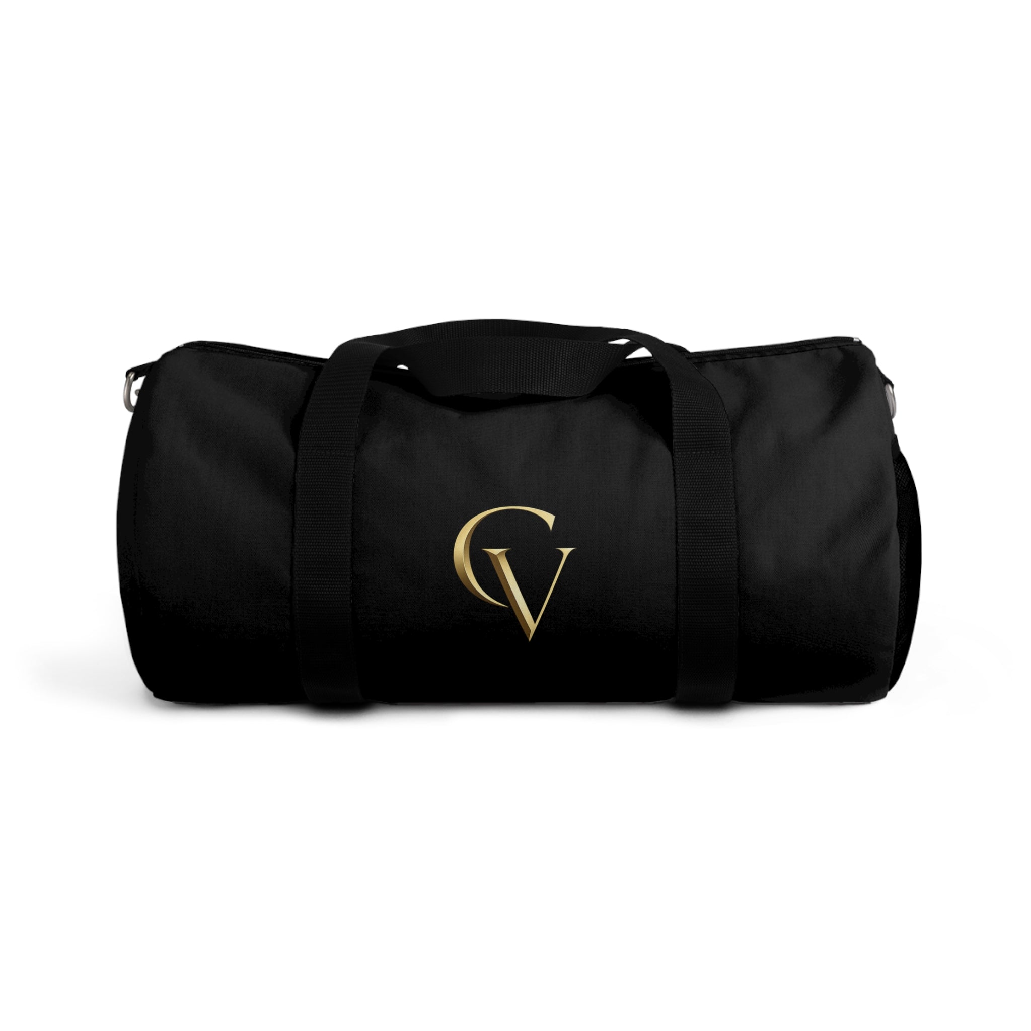 Cevaro Black Gym Duffel Bag – Elegant Gold Initial Travel & Sports Bag