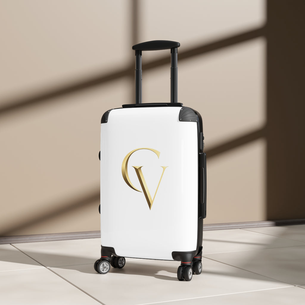 Cevaro Carry-On Suitcase — Gold Initial Travel Luggage