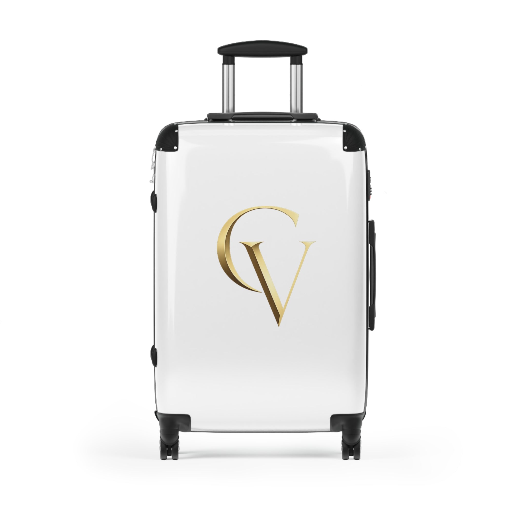 Cevaro Carry-On Suitcase — Gold Initial Travel Luggage