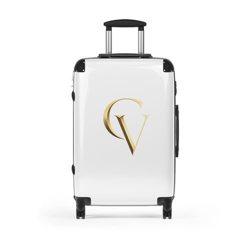 Cevaro Carry-On Suitcase — Gold Initial Travel Luggage