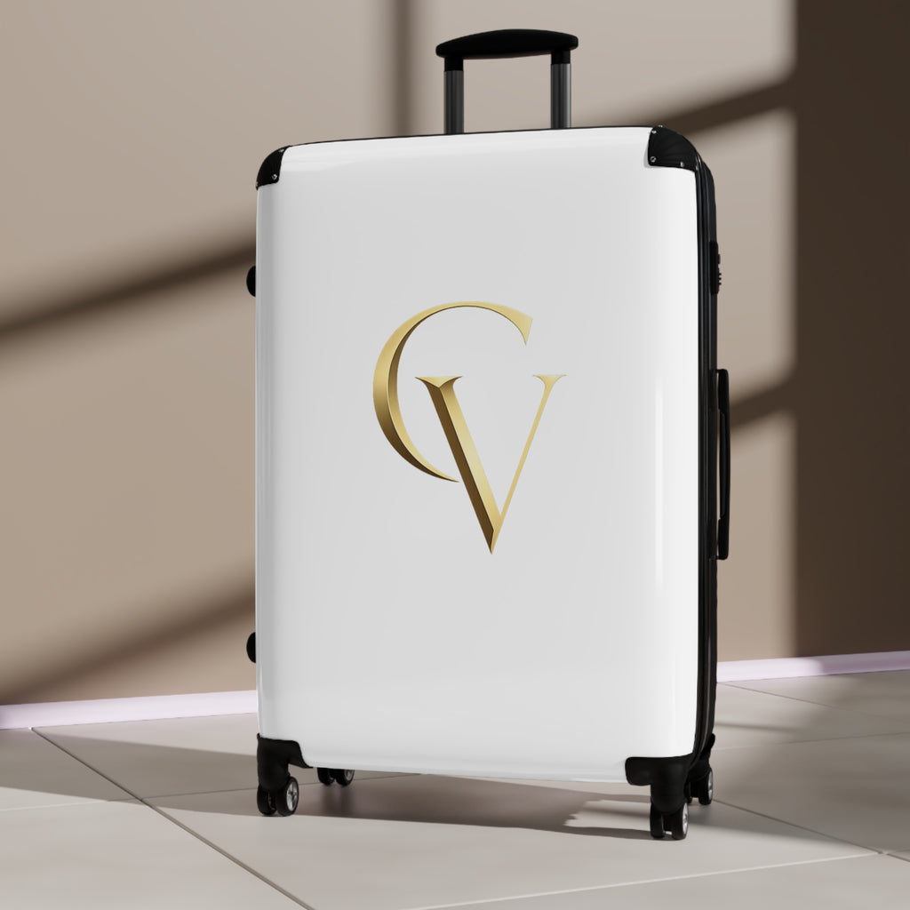Cevaro Carry-On Suitcase — Gold Initial Travel Luggage