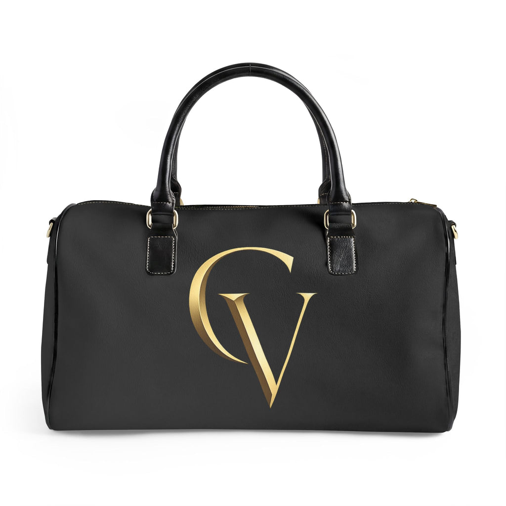Cevaro - CV Faux Leather Travel Bag — Luxury Black Weekender Duffle