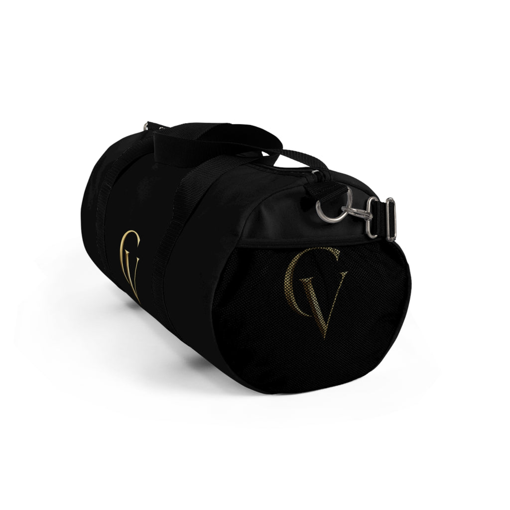 Cevaro Black Gym Duffel Bag – Elegant Gold Initial Travel & Sports Bag