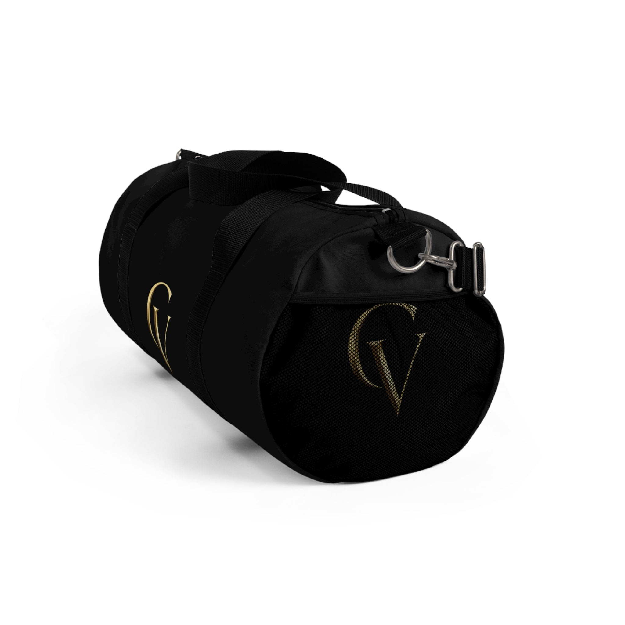 Cevaro Black Gym Duffel Bag – Elegant Gold Initial Travel & Sports Bag