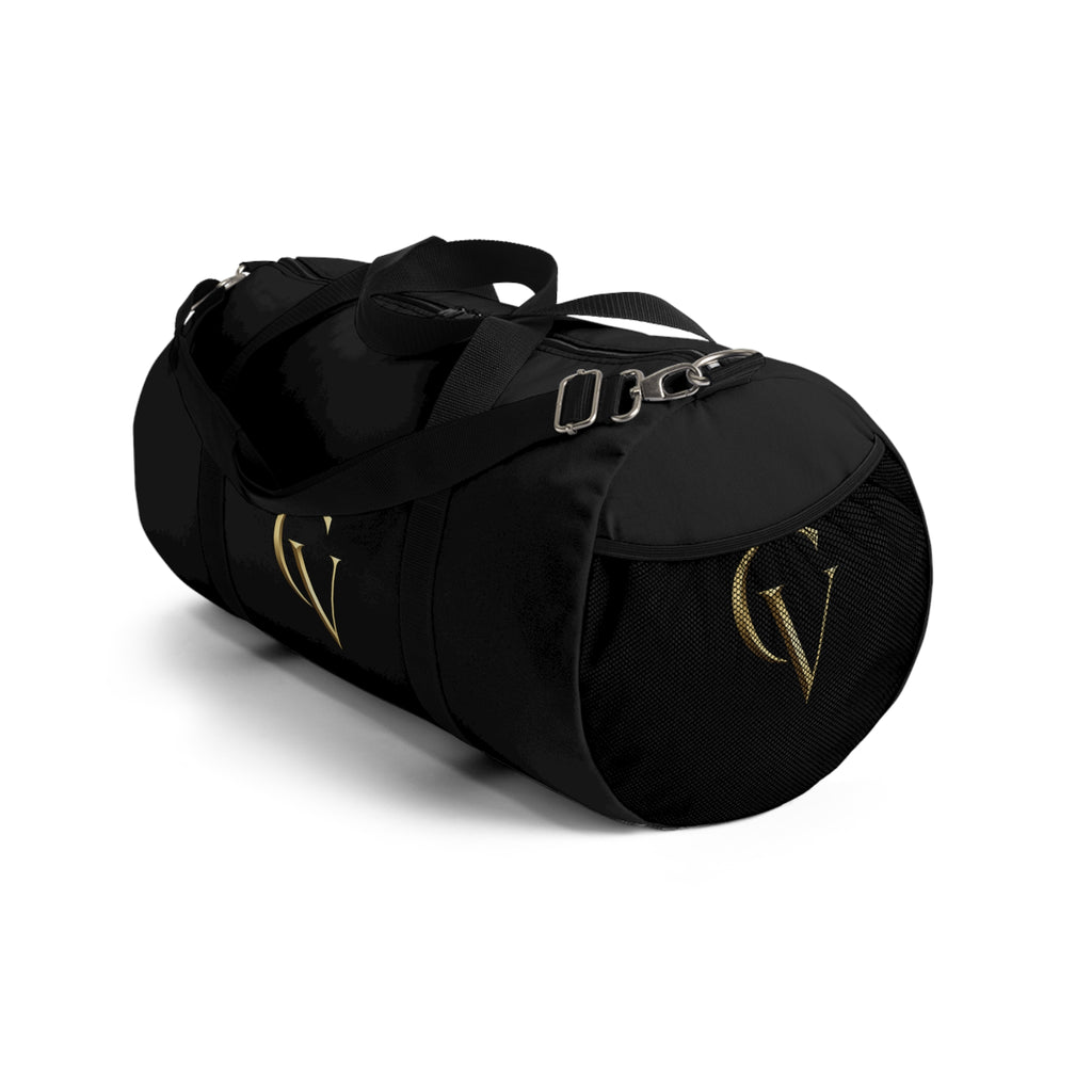 Cevaro Black Gym Duffel Bag – Elegant Gold Initial Travel & Sports Bag