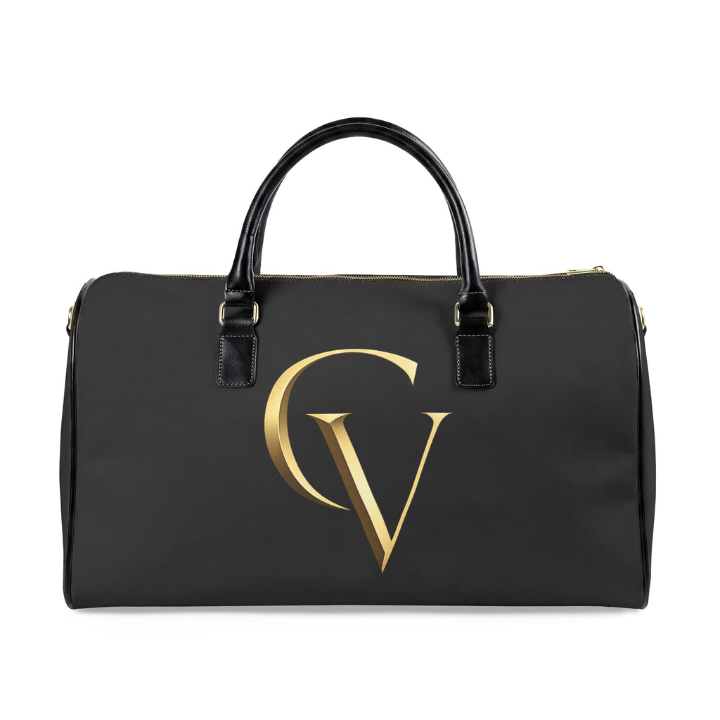 Cevaro - CV Faux Leather Travel Bag — Luxury Black Weekender Duffle
