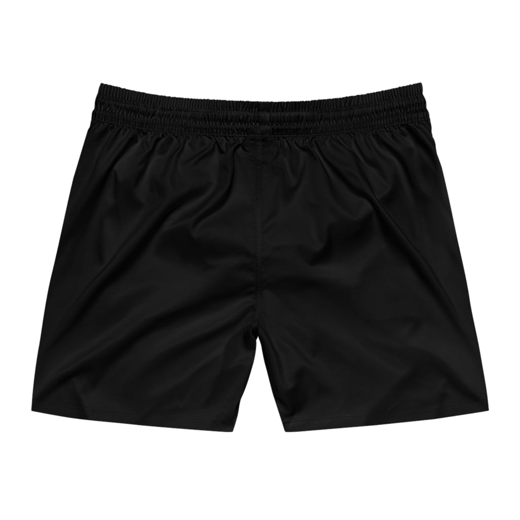 Men's Black Swim Shorts with Cevaro - Mid-Length Beach Trunks