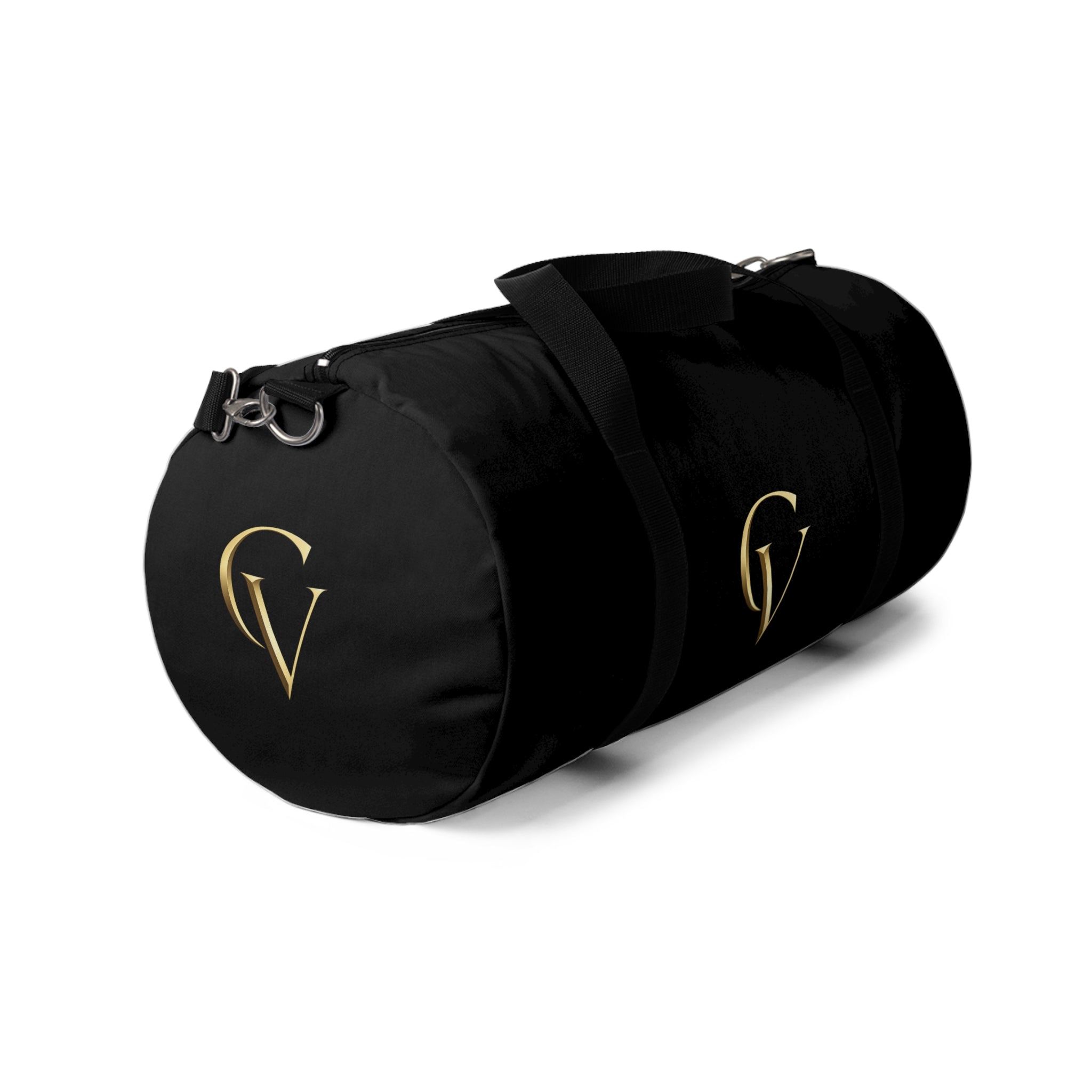 Cevaro Black Gym Duffel Bag – Elegant Gold Initial Travel & Sports Bag
